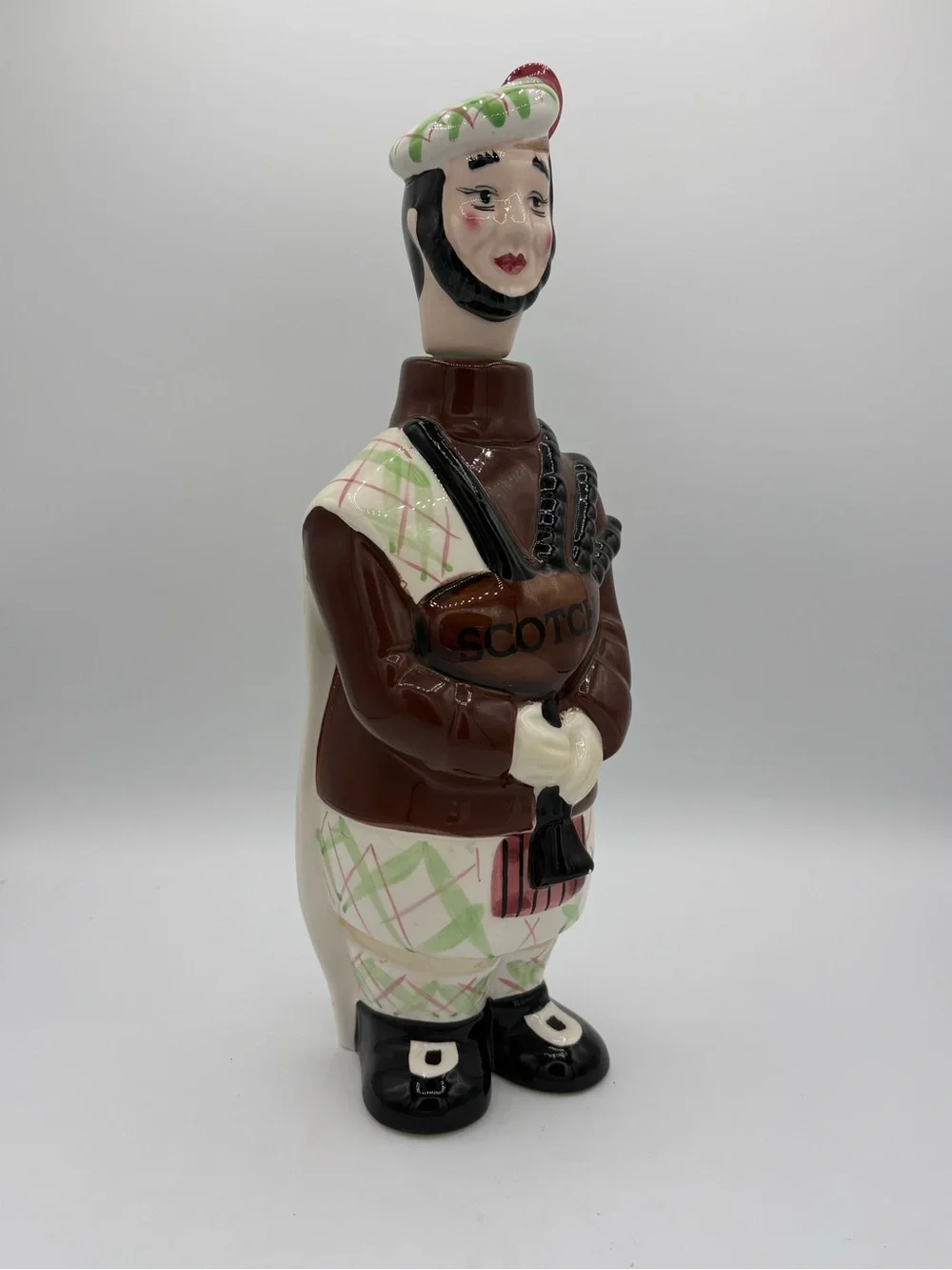 Vintage Scottish Bagpiper Scotch Liquor Decanter Ceramic Made in Korea